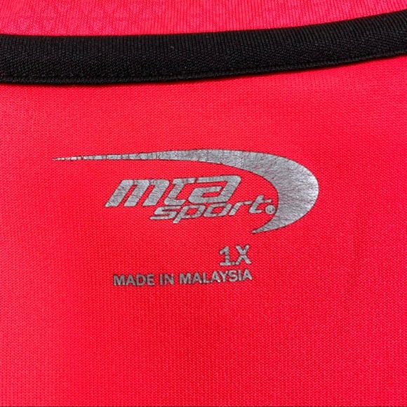 MTA SPORT T-SHIRT SHORT SLEEVES SCOOP NECK SIZE 1X COLOR CORAL-PINK - Picture 8 of 8